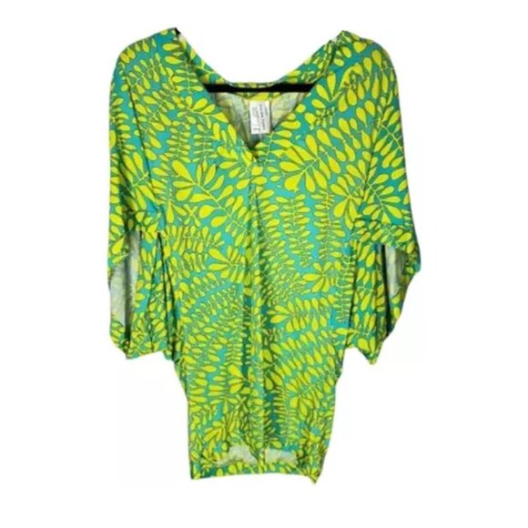 NWT Trina Turk Women’s XL Trellis Green Tunic Dress Swim Spa Cover Up NEW $178 - Picture 1 of 10